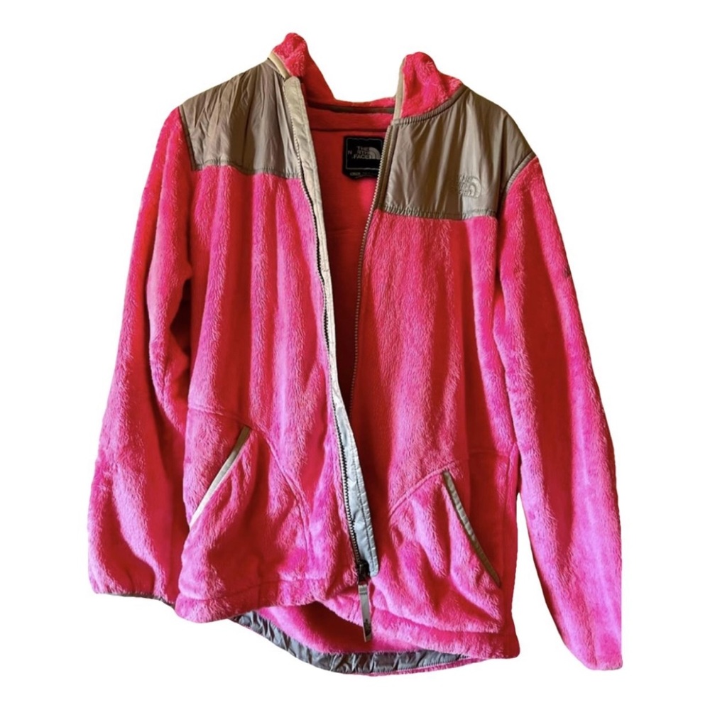 The NorthFace XL Girls Pink Furry Fleece Jacket